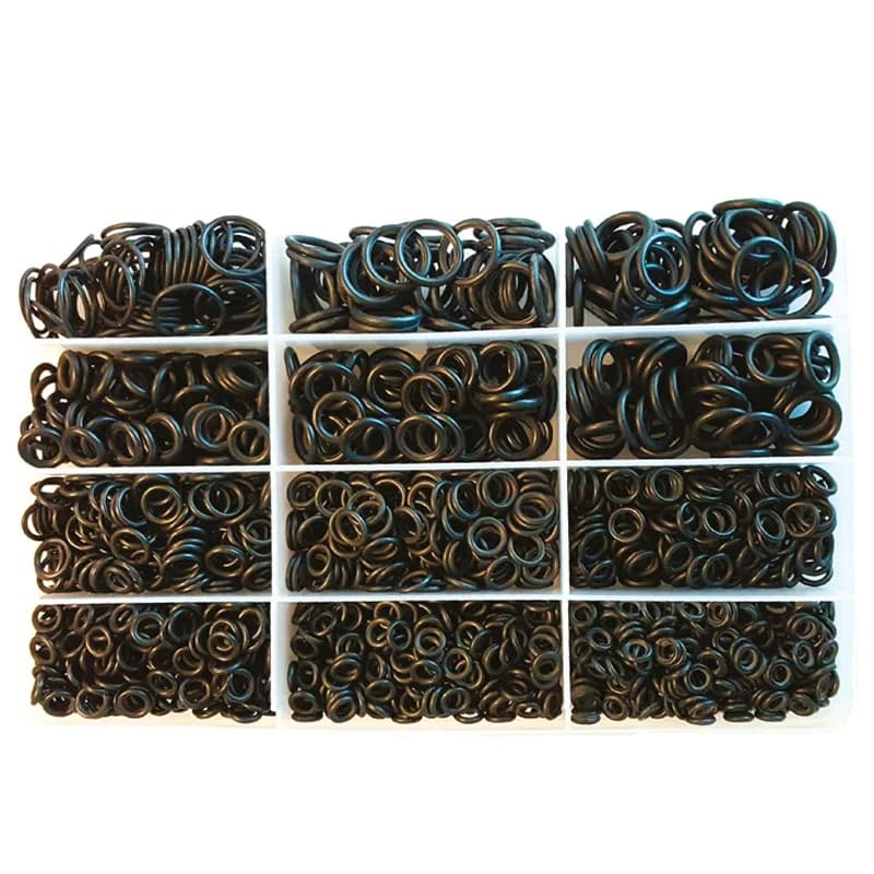 Cutie cu O-ringuri asortate, 12 compartimente